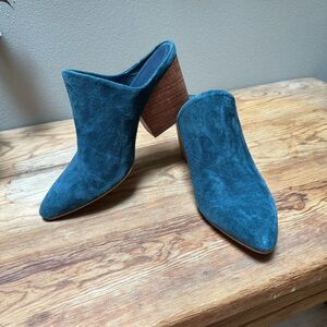 ABLE suede heeled mule